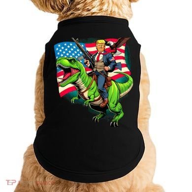 Bald Eagle Us Flag Trump Riding A Trex Doggie Tank
