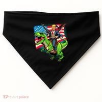Bald Eagle Us Flag Trump Riding A Trex USA-Made Doggie Bandana thumb 0