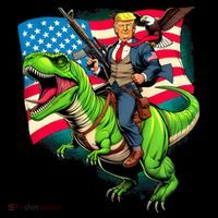 Bald Eagle Us Flag Trump Riding A Trex Hoodie thumb 7