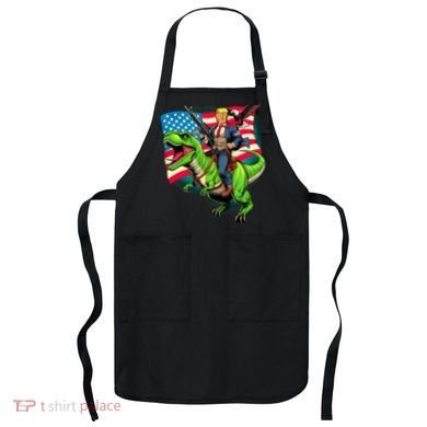 Bald Eagle Us Flag Trump Riding A Trex Apron