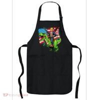 Bald Eagle Us Flag Trump Riding A Trex Apron thumb 0