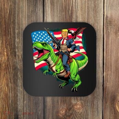 Bald Eagle Us Flag Trump Riding A Trex Coaster