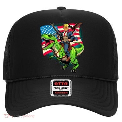 Bald Eagle Us Flag Trump Riding A Trex Hat