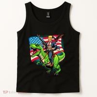 Bald Eagle Us Flag Trump Riding A Trex Tank Top thumb 2