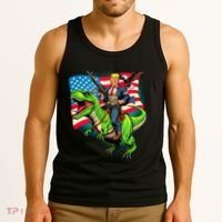 Bald Eagle Us Flag Trump Riding A Trex Tank Top thumb 3