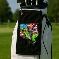 Bald Eagle Us Flag Trump Riding A Trex Golf Towel thumb 2