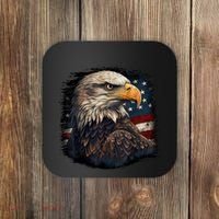 Bald Eagle Us American Flag 4th Of July Proud Patriotic Coaster thumb 0