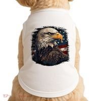 Bald Eagle Us American Flag 4th Of July Proud Patriotic Doggie Tank thumb 0
