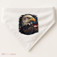 Bald Eagle Us American Flag 4th Of July Proud Patriotic USA-Made Doggie Bandana thumb 0