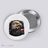 Bald Eagle Us American Flag 4th Of July Proud Patriotic Button thumb 0