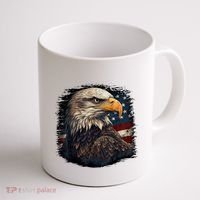 Bald Eagle Us American Flag 4th Of July Proud Patriotic Coffee Mug thumb 1