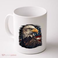 Bald Eagle Us American Flag 4th Of July Proud Patriotic Coffee Mug thumb 0