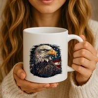 Bald Eagle Us American Flag 4th Of July Proud Patriotic Coffee Mug thumb 3