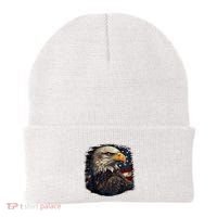 Bald Eagle Us American Flag 4th Of July Proud Patriotic Beanie thumb 0