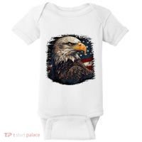 Bald Eagle Us American Flag 4th Of July Proud Patriotic Baby Bodysuit thumb 0