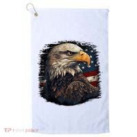 Bald Eagle Us American Flag 4th Of July Proud Patriotic Golf Towel thumb 0