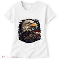 Bald Eagle Us American Flag 4th Of July Proud Patriotic Women's T-Shirt thumb 0