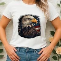 Bald Eagle Us American Flag 4th Of July Proud Patriotic Women's T-Shirt thumb 2