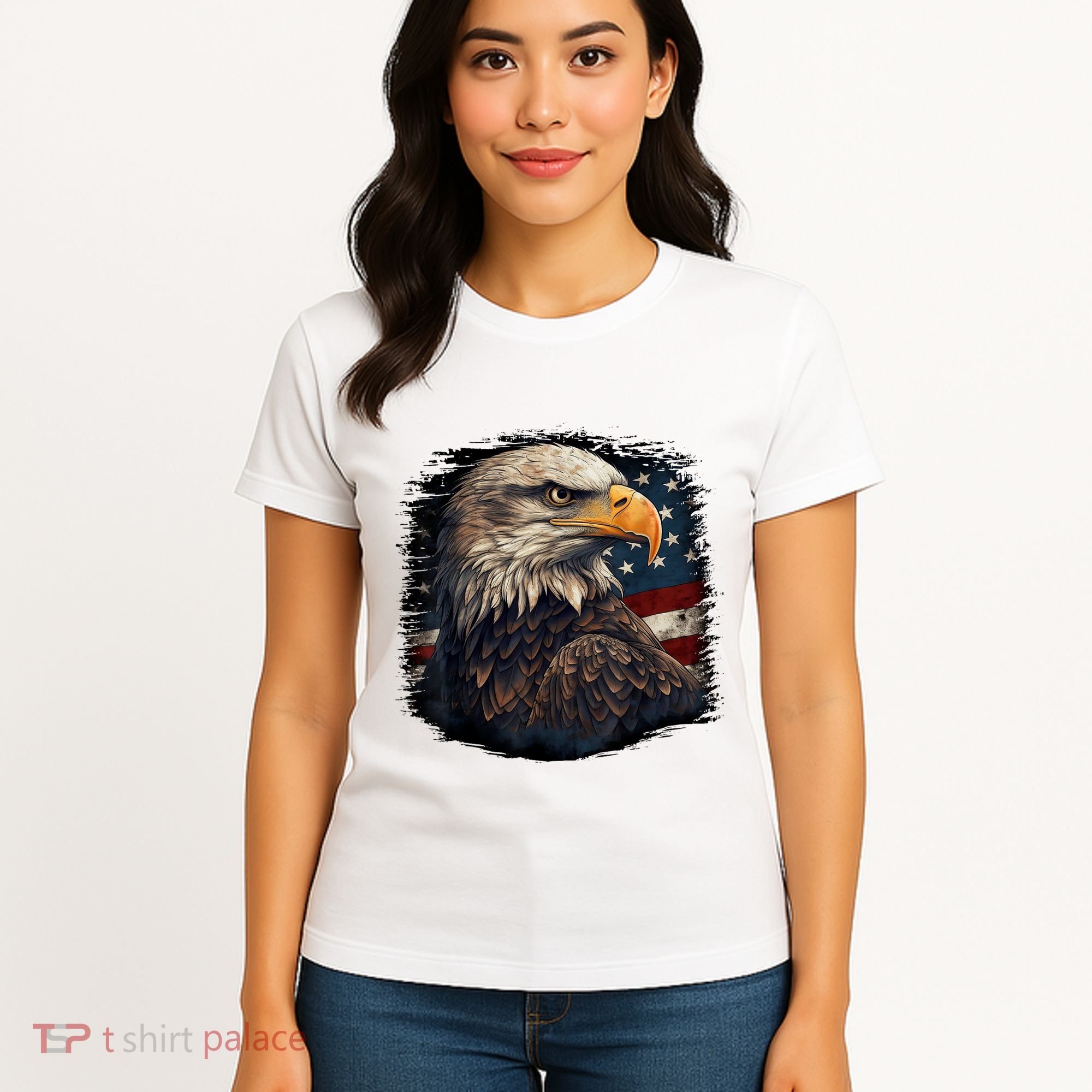 Bald Eagle Us American Flag 4th Of July Proud Patriotic Women's T-Shirt