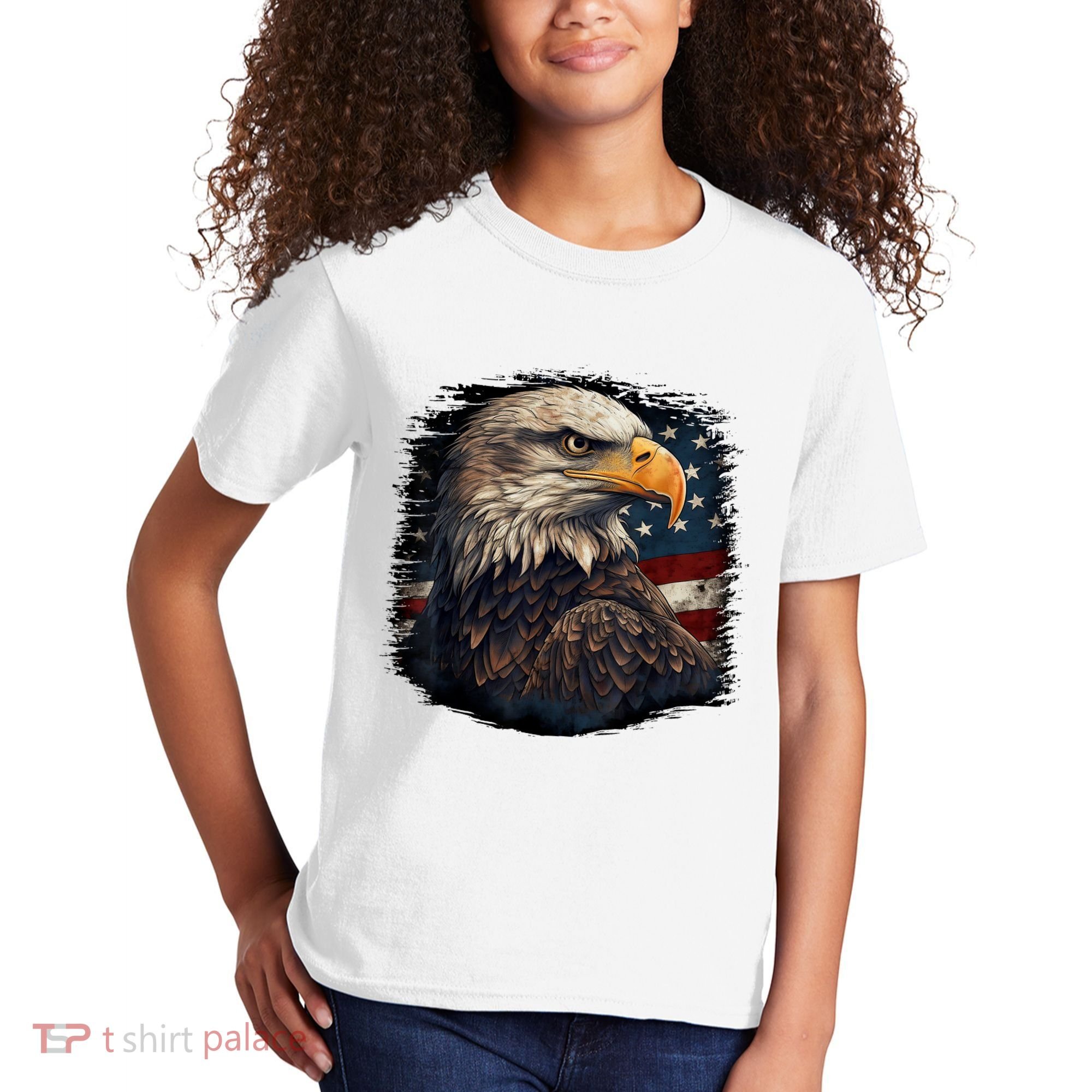 Bald Eagle Us American Flag 4th Of July Proud Patriotic Kids T-Shirt