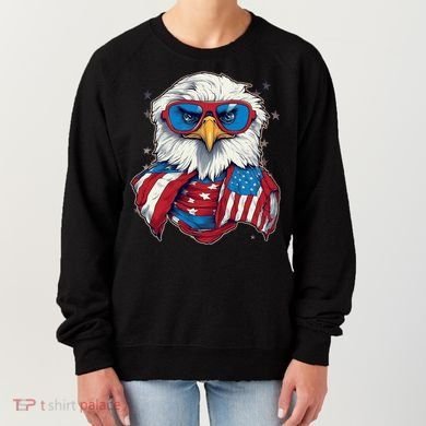Bald Eagle With American Flag IA Women's Sweatshirt