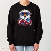 Bald Eagle With American Flag IA Women's Sweatshirt thumb 0
