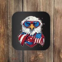 Bald Eagle With American Flag IA Coaster thumb 0