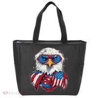 Bald Eagle With American Flag IA Tote Bag thumb 0