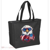 Bald Eagle With American Flag IA Tote Bag thumb 2
