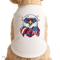 Bald Eagle With American Flag IA Doggie Tank thumb 0
