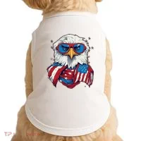 Bald Eagle With American Flag IA Doggie Tank thumb 0