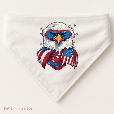 Bald Eagle With American Flag IA USA-Made Doggie Bandana