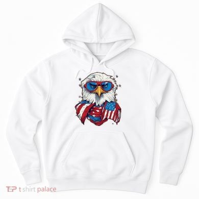 Bald Eagle With American Flag IA Hoodie