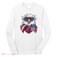 Bald Eagle With American Flag IA Long Sleeve Shirt thumb 0