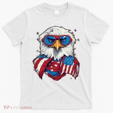 Bald Eagle With American Flag IA T-Shirt