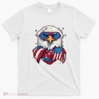 Bald Eagle With American Flag IA T-Shirt thumb 0