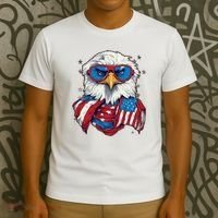 Bald Eagle With American Flag IA T-Shirt thumb 3