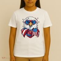 Bald Eagle With American Flag IA T-Shirt thumb 4