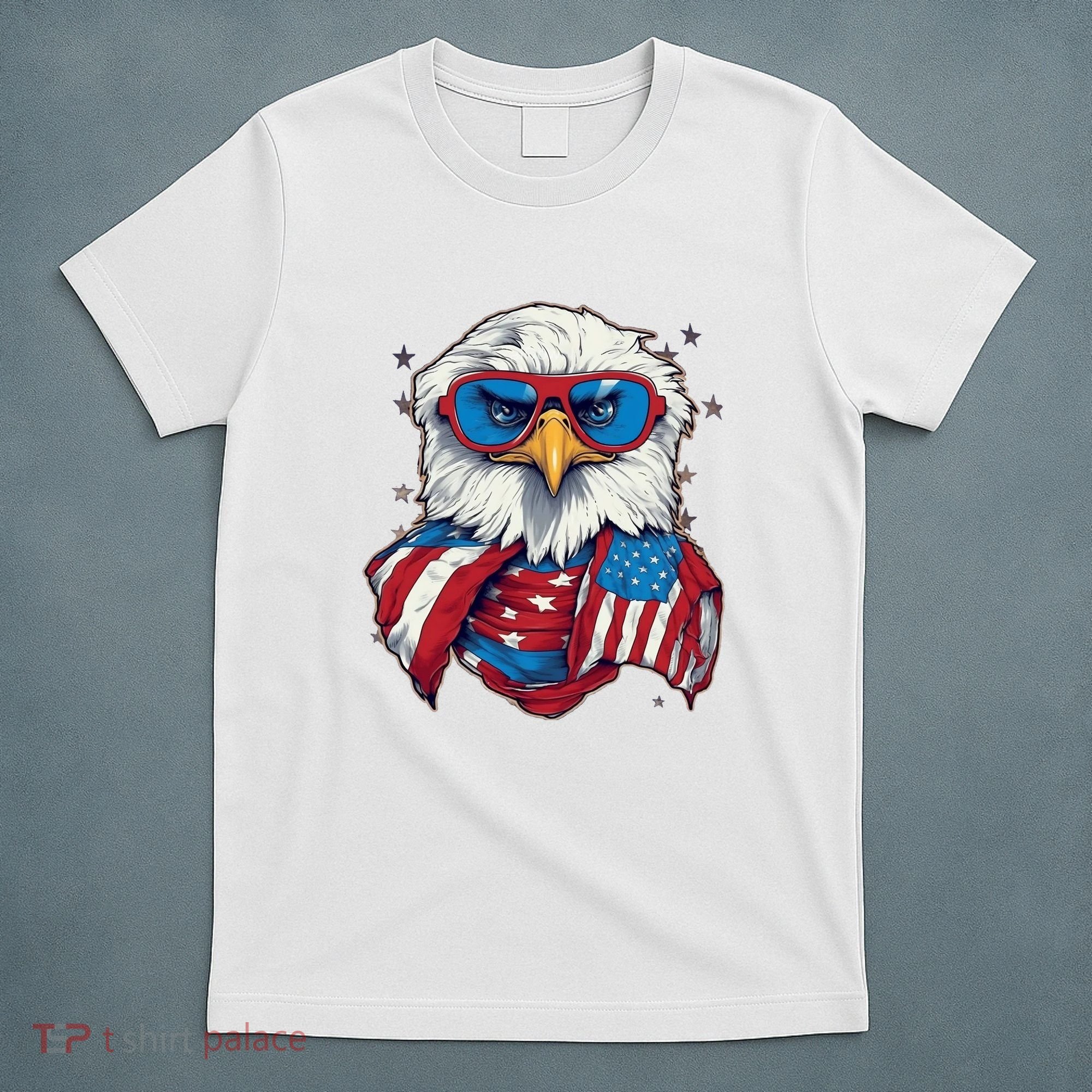 Bald Eagle With American Flag IA T-Shirt