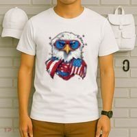 Bald Eagle With American Flag IA T-Shirt thumb 6