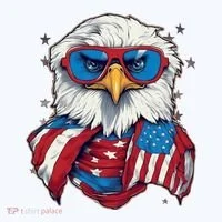 Bald Eagle With American Flag IA Bucket Hat thumb 4