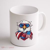 Bald Eagle With American Flag IA Coffee Mug thumb 1