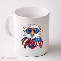 Bald Eagle With American Flag IA Coffee Mug thumb 0
