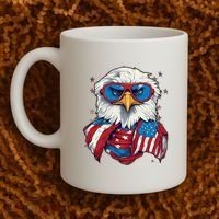 Bald Eagle With American Flag IA Coffee Mug thumb 2
