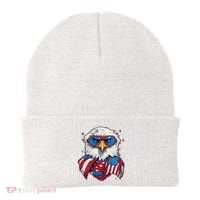 Bald Eagle With American Flag IA Beanie thumb 0
