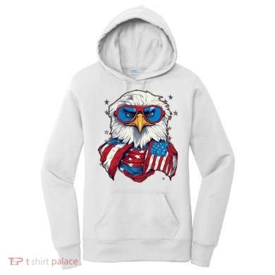 Bald Eagle With American Flag IA Women's Hoodie
