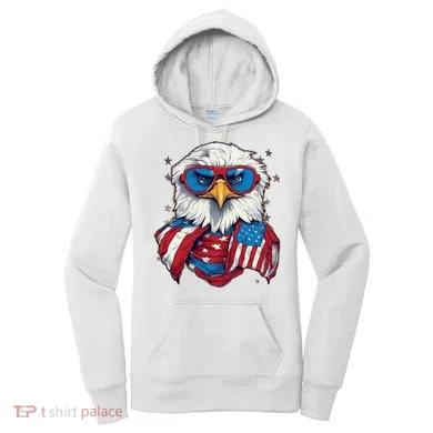 Bald Eagle With American Flag IA Women's Hoodie
