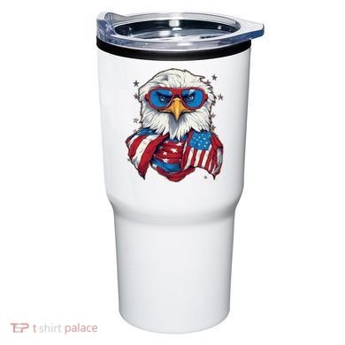 Bald Eagle With American Flag IA Tumbler
