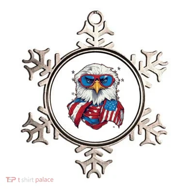 Bald Eagle With American Flag IA Ornament