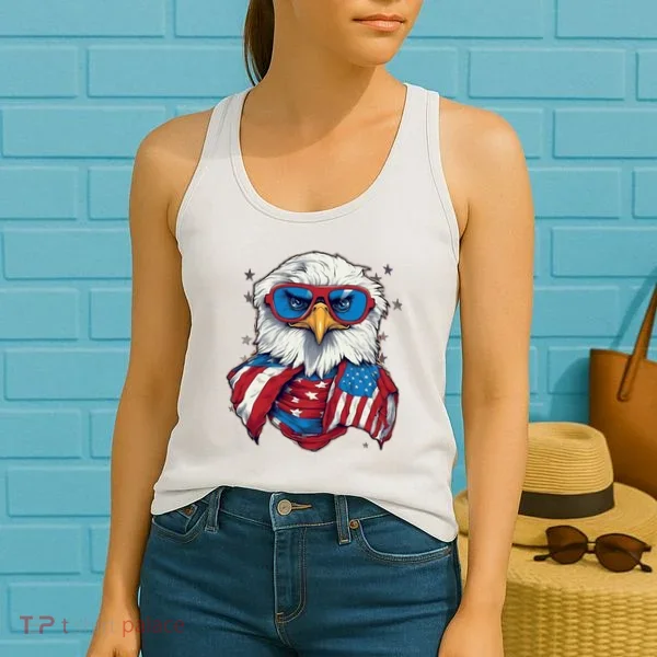 Bald Eagle With American Flag IA Women's Tank Top